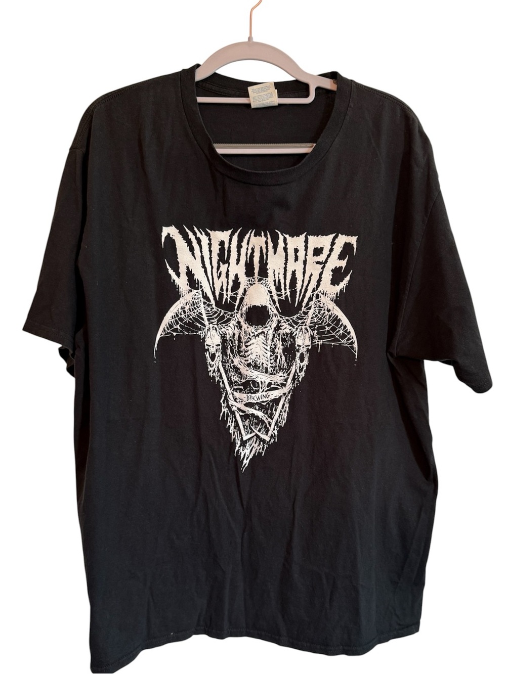 Nightmare brewing Black Short-Sleeve Graphic Tee with White Design